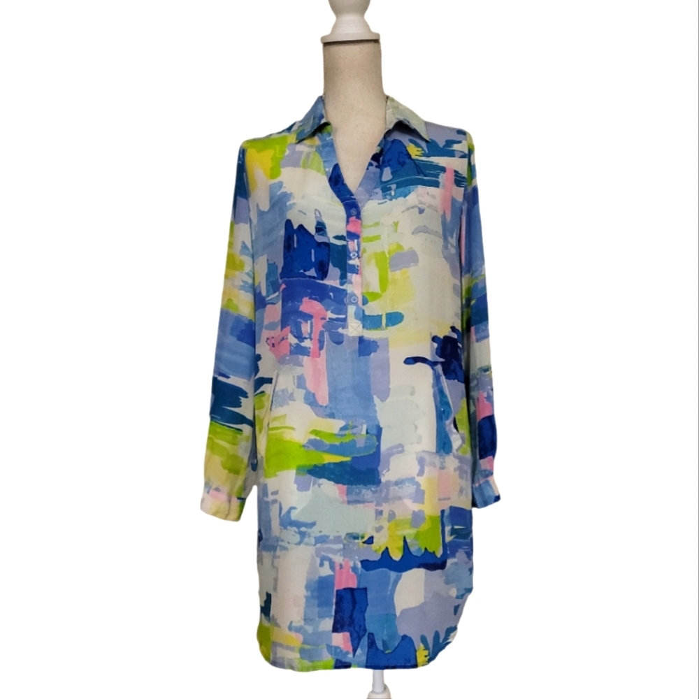 Tori Richard Multi Colored Silk Dress